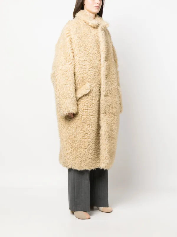 MM6 Maison Margiela faux-fur single-breasted Coat - Farfetch