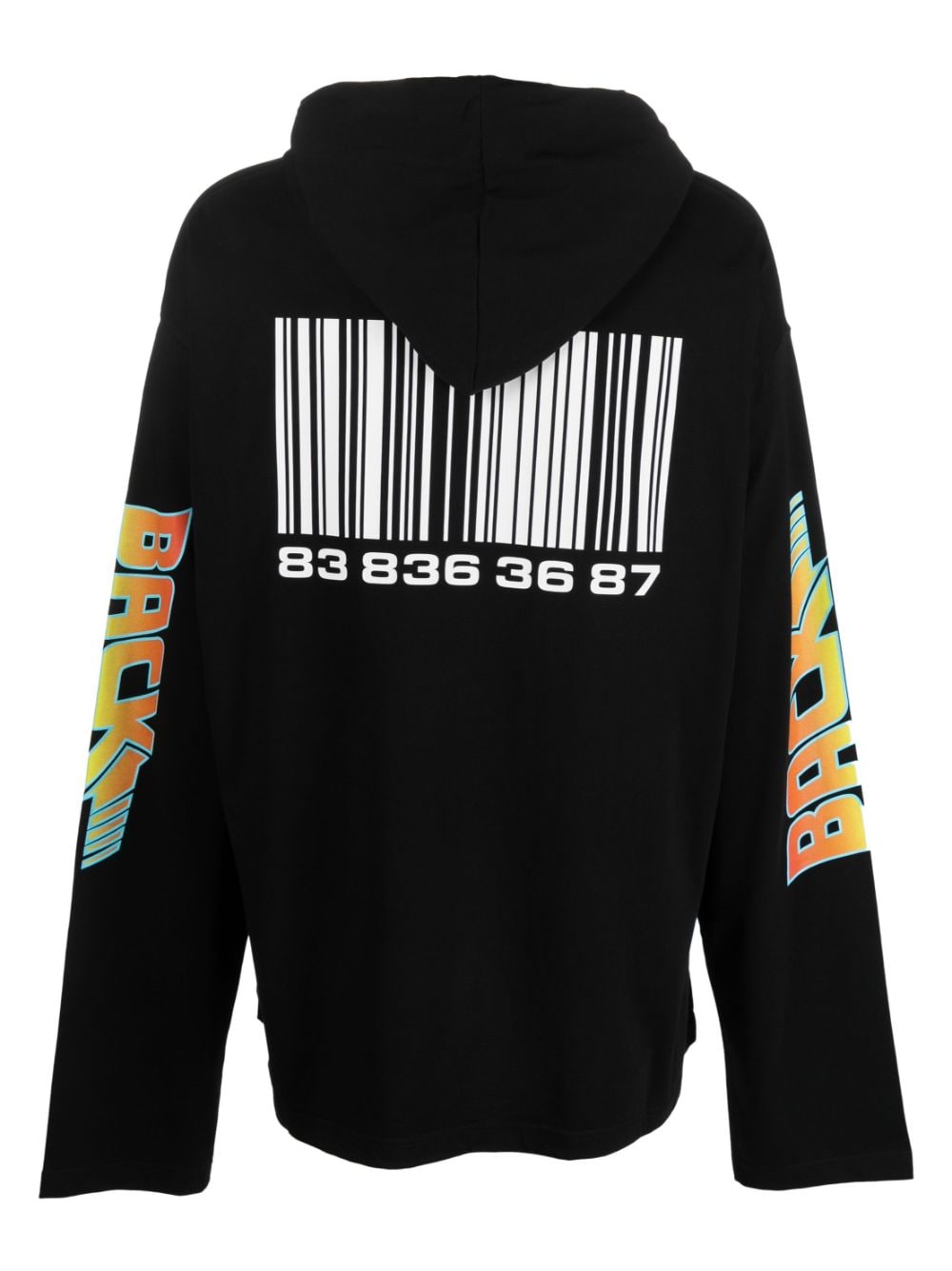 VTMNTS x Back To The Future graphic-print cotton hoodie - Zwart