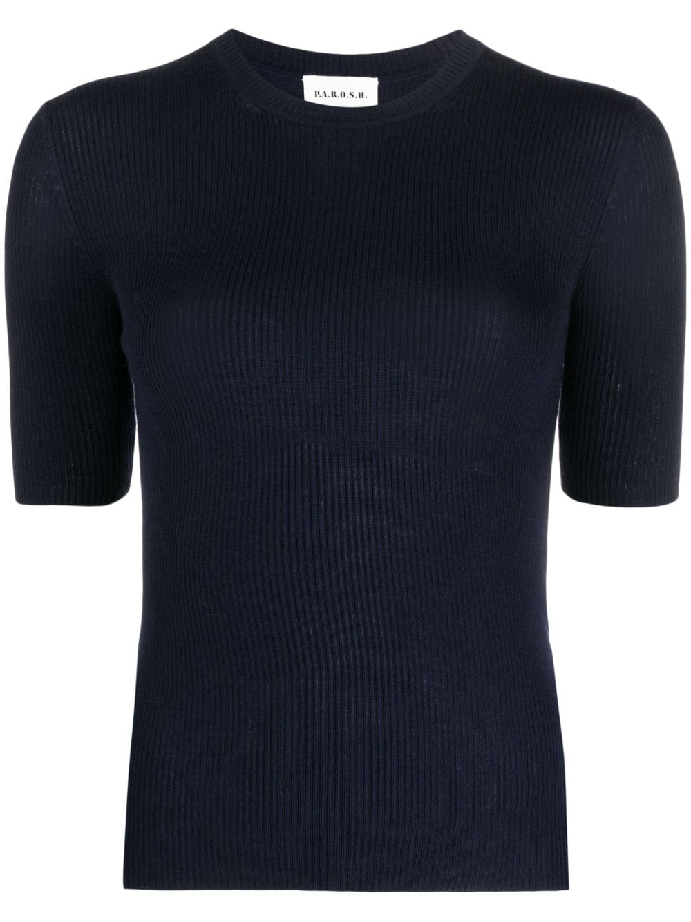 Shop P.a.r.o.s.h Ribbed-knit Wool T-shirt In Blue