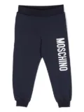 Moschino Kids logo-print stretch-cotton track pants - Blue