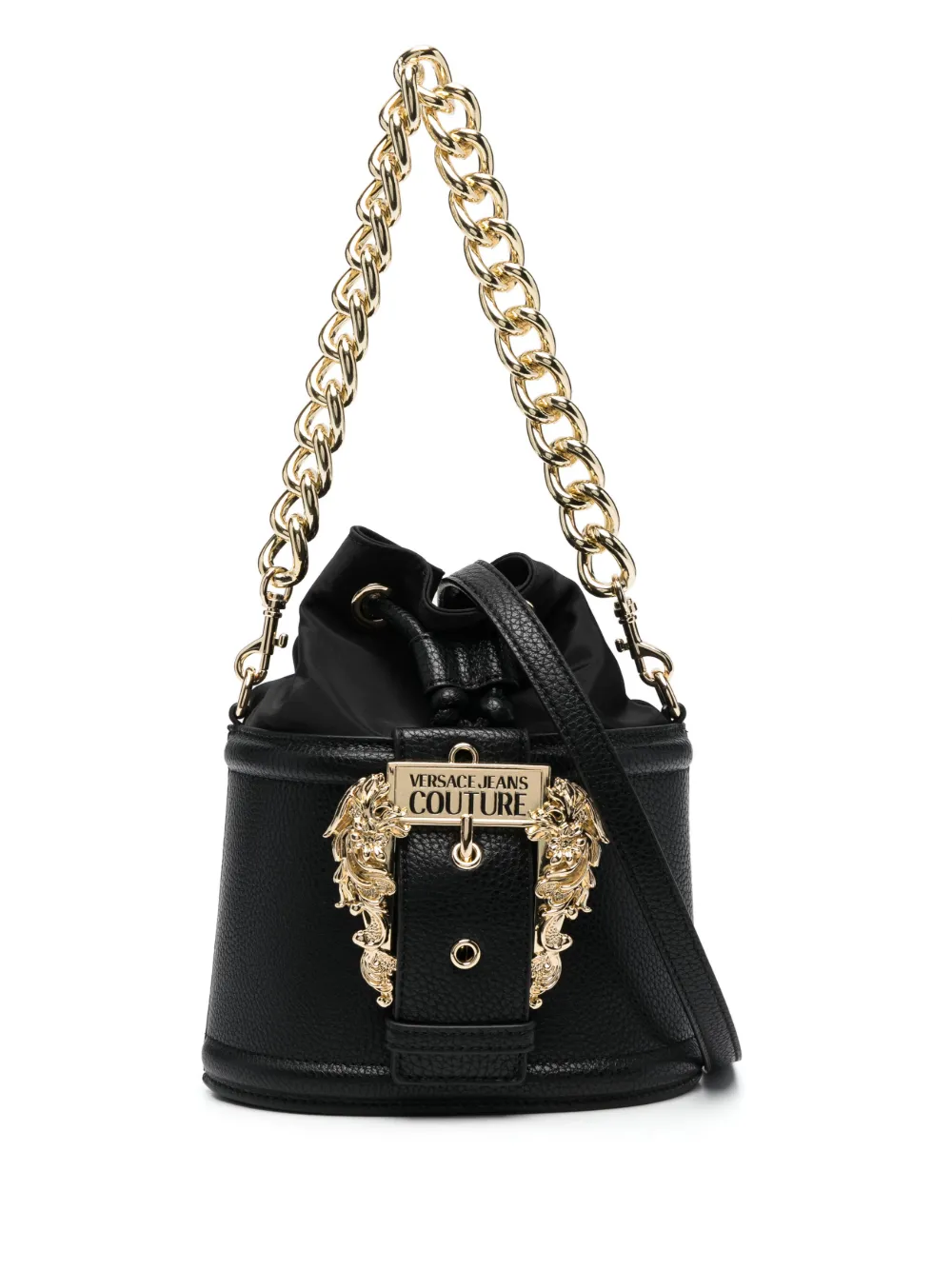 logo-plaque bucket bag