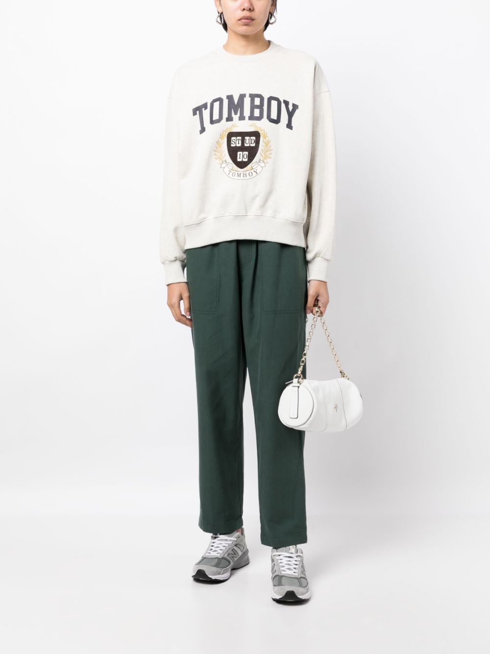 STUDIO TOMBOY drawstring-waistband cotton trousers - Groen