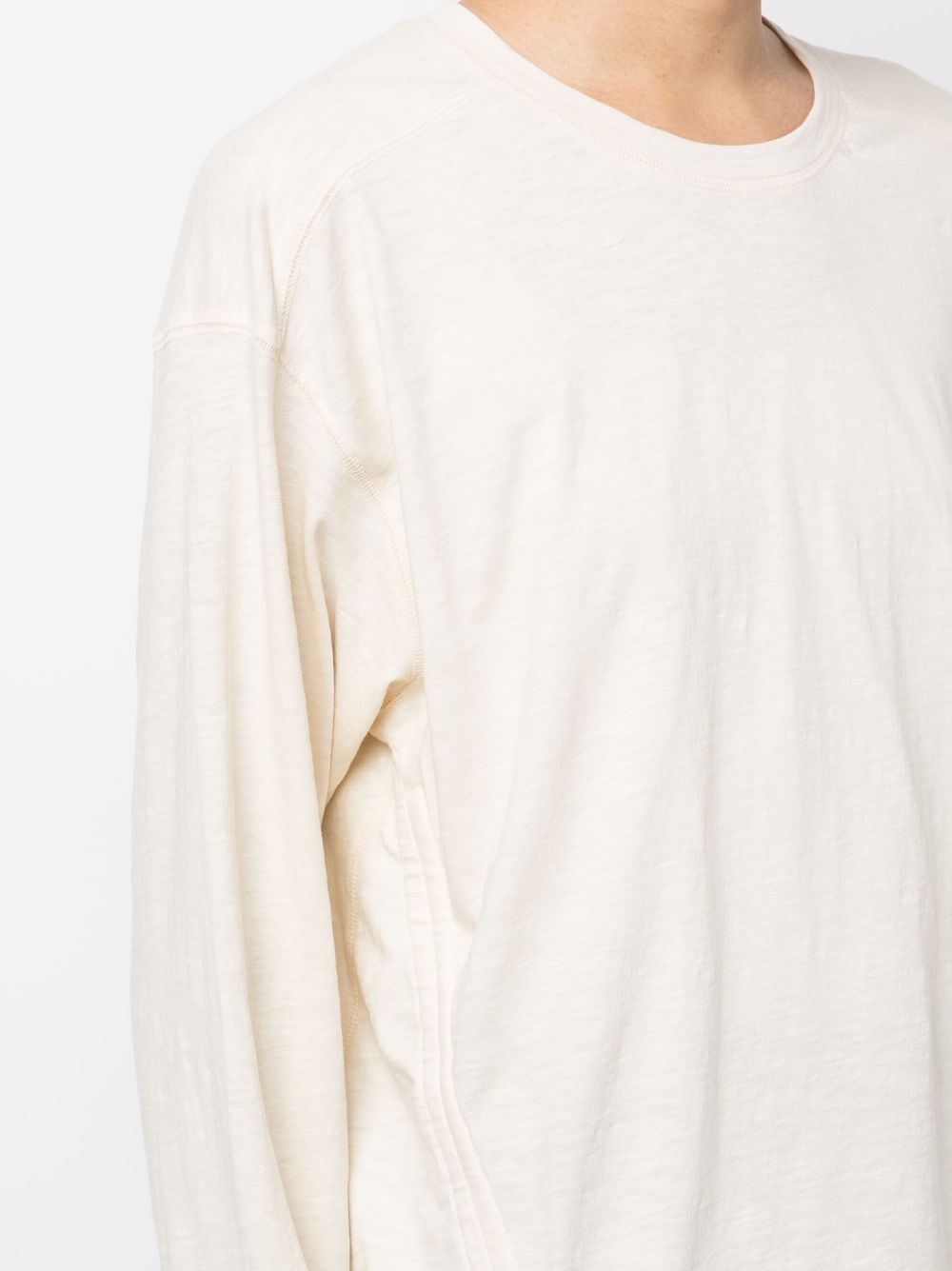 Shop Studio Tomboy Gathered-detail Long-sleeved Top In Neutrals