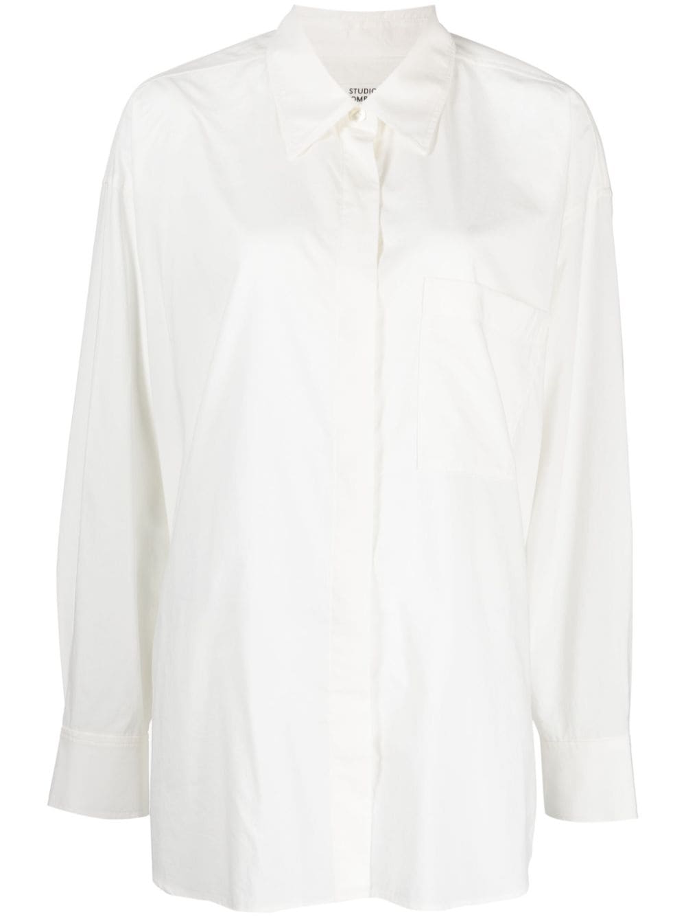 STUDIO TOMBOY chest patch-pocket shirt - White