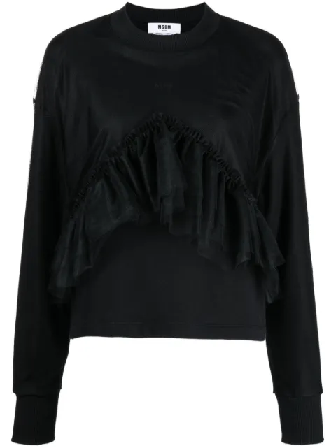 MSGM ruffled cotton sweatshirt