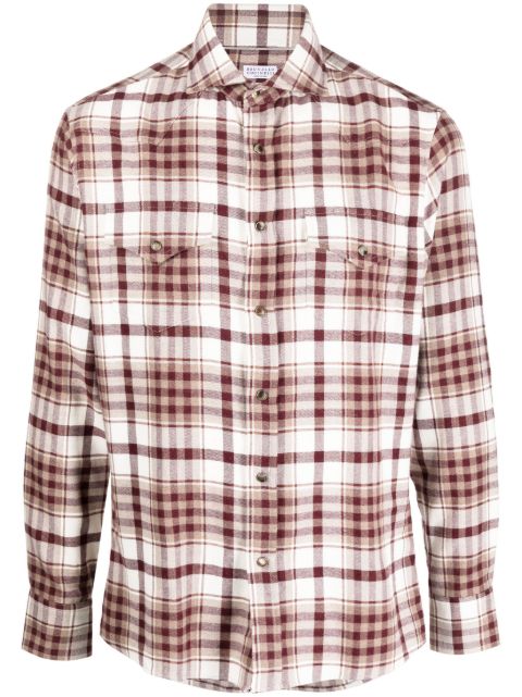 Brunello Cucinelli checked long-sleeve shirt Men