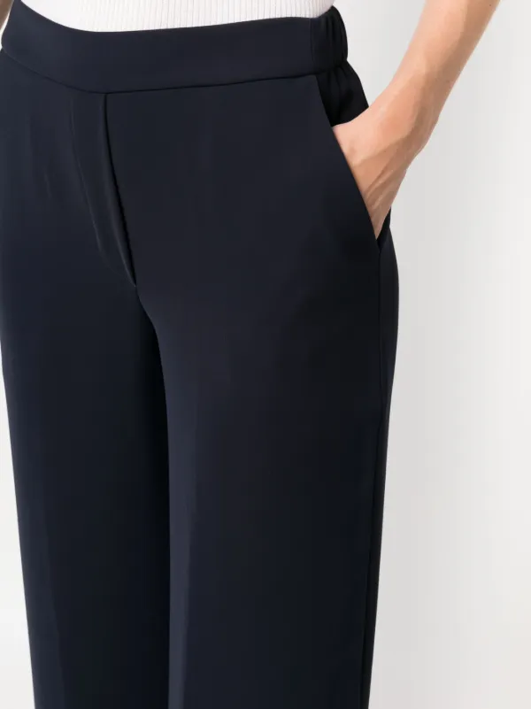 パンツ PAROSH Women Straight Pants ROMEAD232209 083 Blue P.A.R.O.S.H. elasticated-waistband straight-leg Trousers