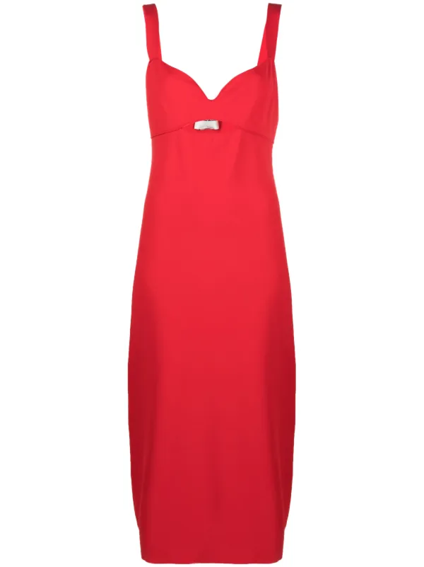 Sleeveless red dress top