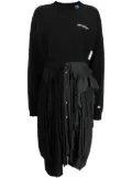 Maison MIHARA YASUHIRO logo-embroidered combined shirtdress - Black