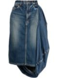 Maison MIHARA YASUHIRO Circle washed denim midi skirt - Blue