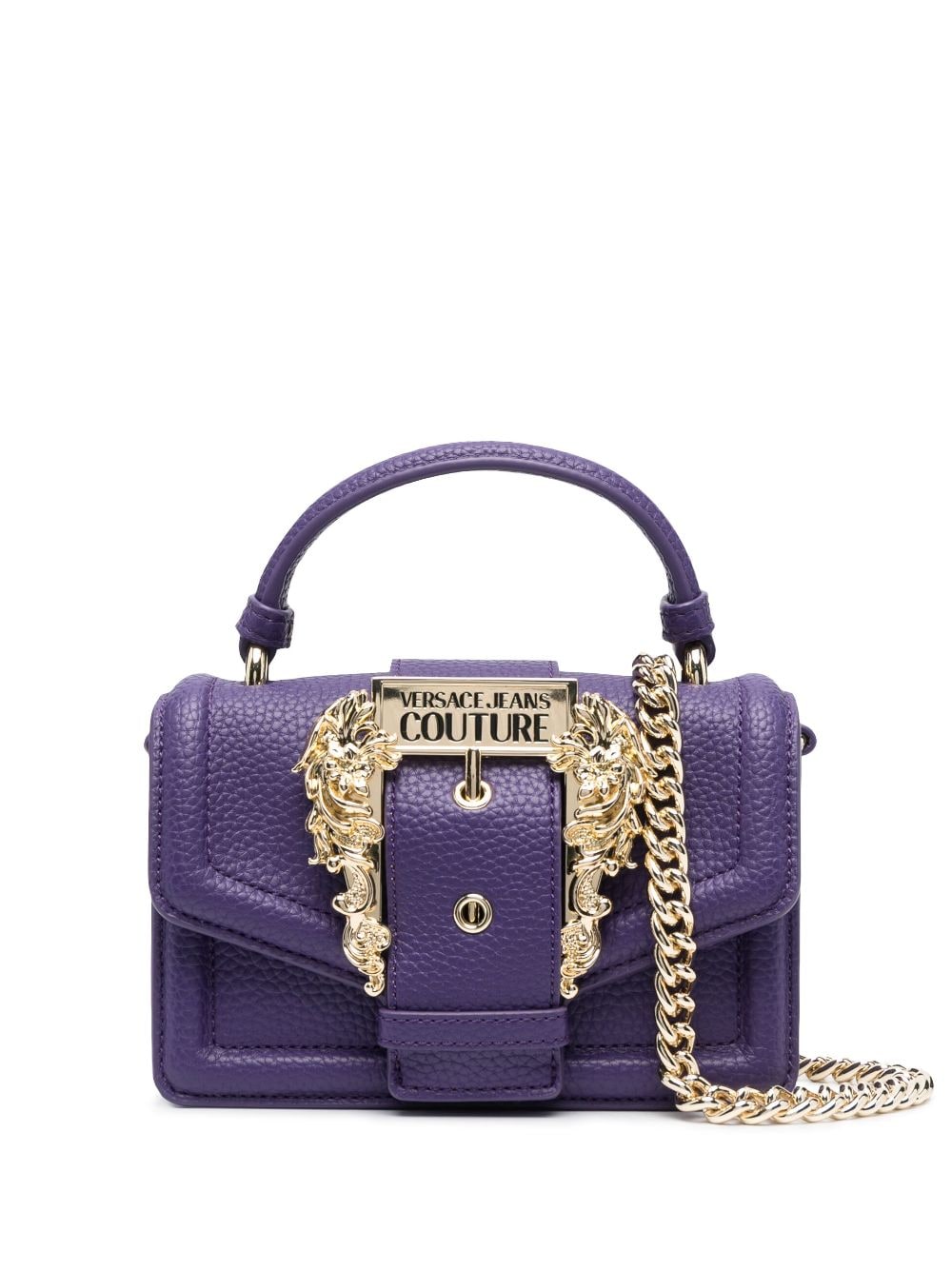 Versace Jeans Couture logo-buckle faux-leather tote bag - Purple