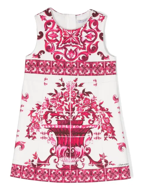 Dolce & Gabbana Kids Majolica-print sleeveless dress