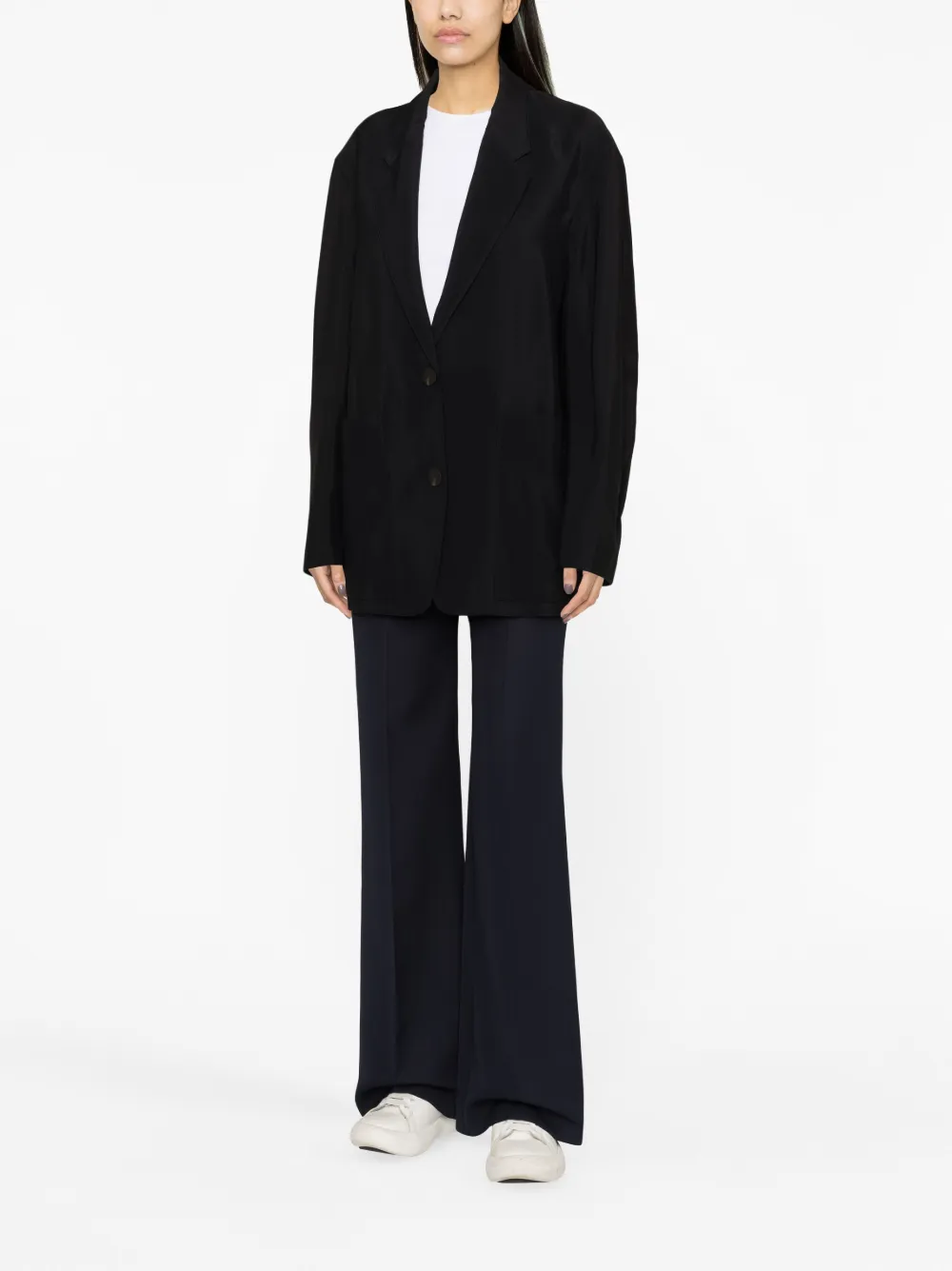 Studio Nicholson Blazer met enkele rij knopen - Zwart