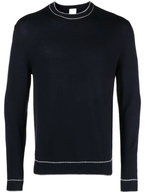 Eleventy stripe-detail wool sweatshirt