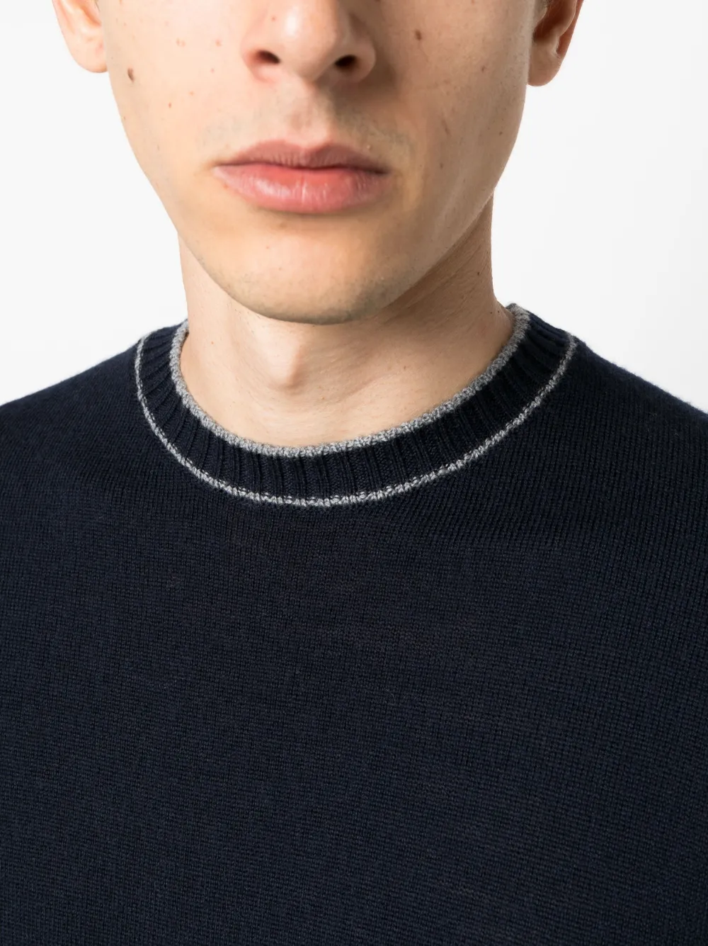 Stripe-Detail Wool Sweatshirt