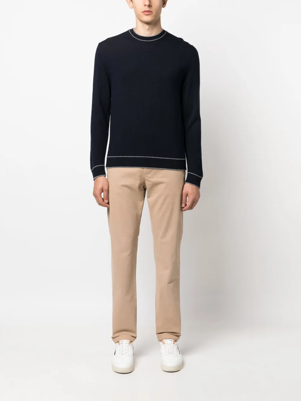 Eleventy stripe-detail wool sweatshirt | Sweatshirts | Image 2