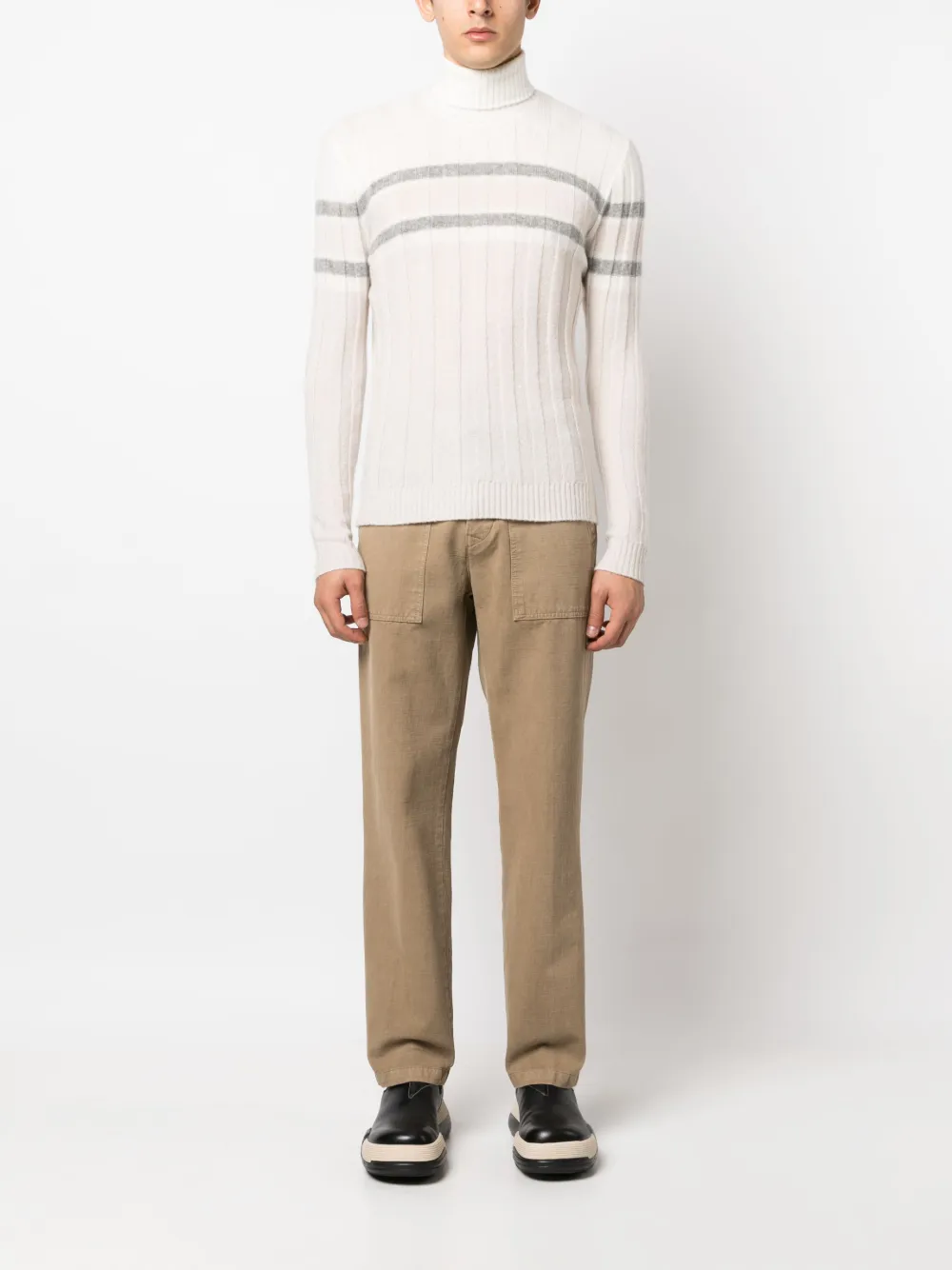 Eleventy Gestreepte sweater - Wit