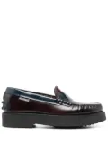 Tod's two-tone leather loafers - Red