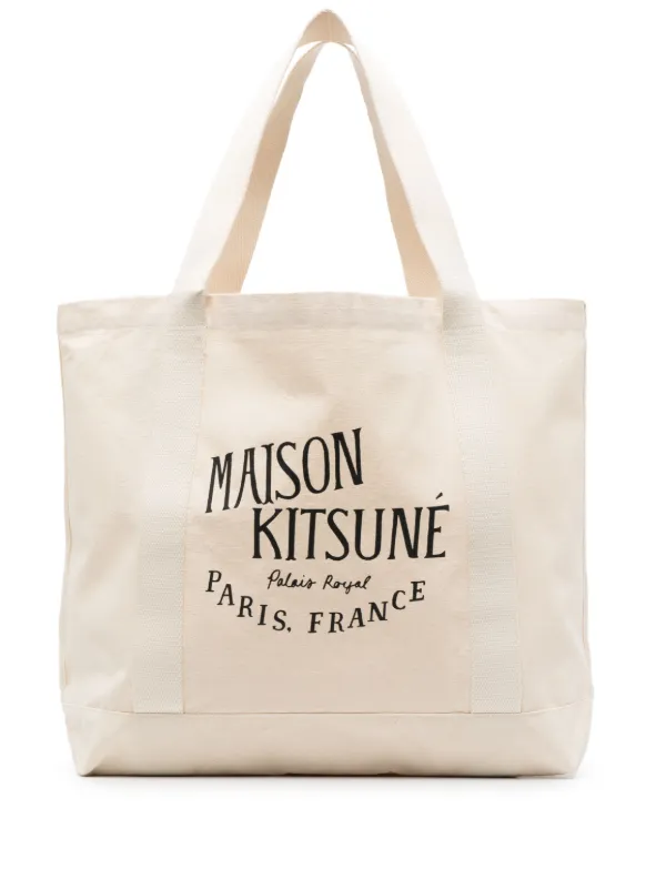 【MAISON KITSUNE】 Nylon quilting tote bag Ecru ow05124ww9042-p700_1.jpg