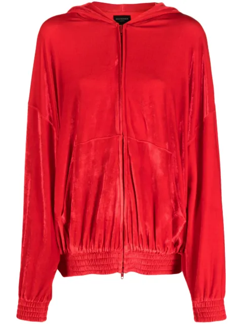 Balenciaga crystal-embellished velvet hoodie