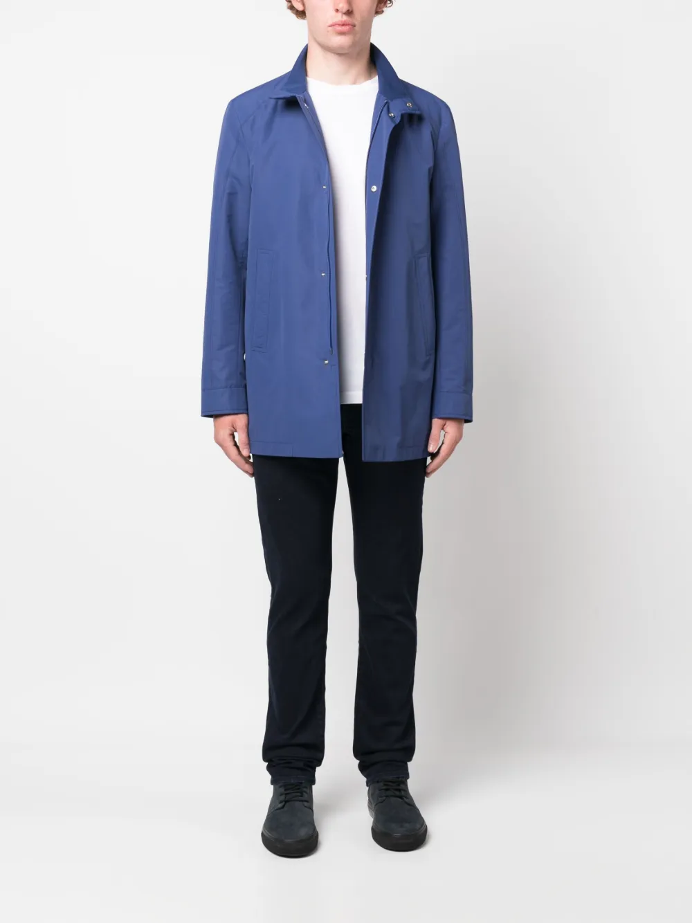 Corneliani water-repellent concealed-fastening jacket - Blauw