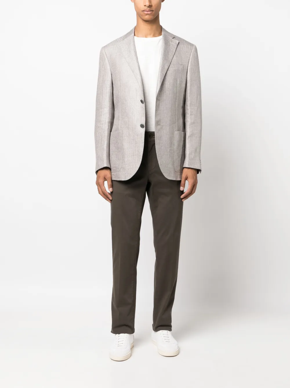 Corneliani Blazer met textuur - Grijs