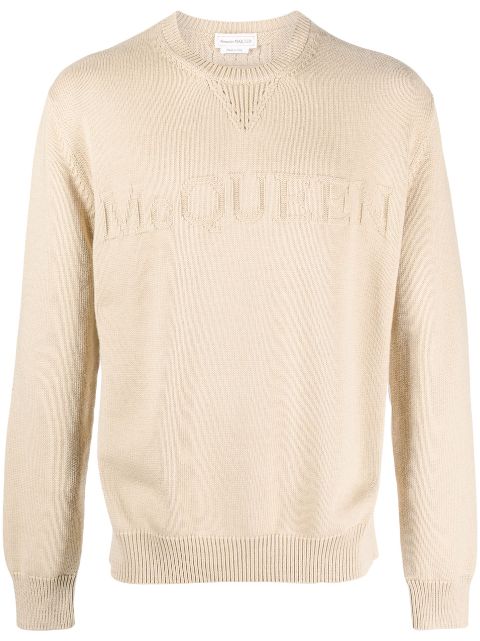 Alexander McQueen logo-jacquard cotton-cashmere jumper Men