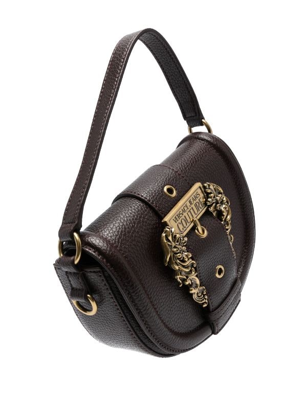 VERSACE JEANS COUTURE Ornate Buckle Black Crossbody
