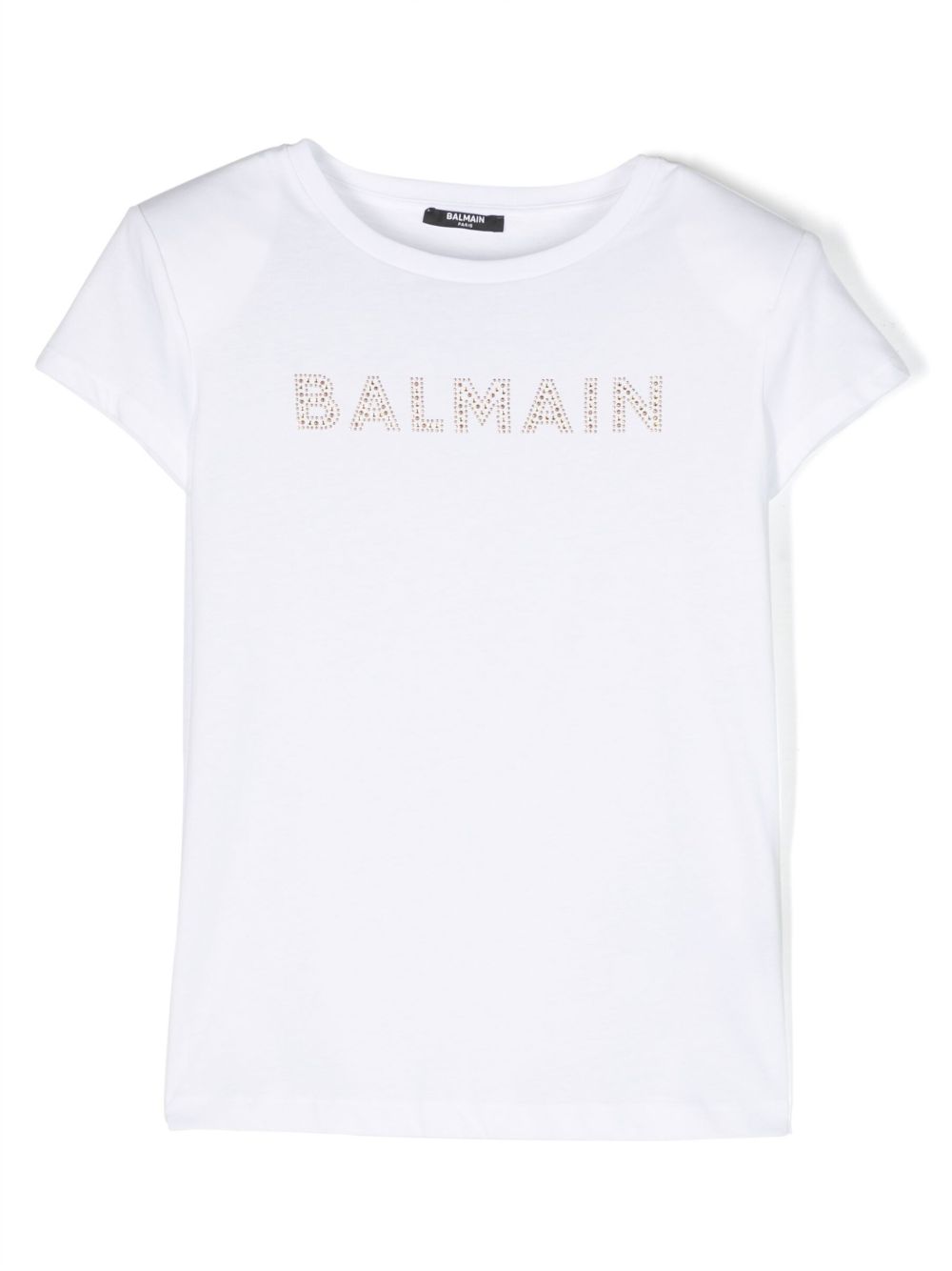 Balmain Kids logo-embellished cotton T-shirt - White