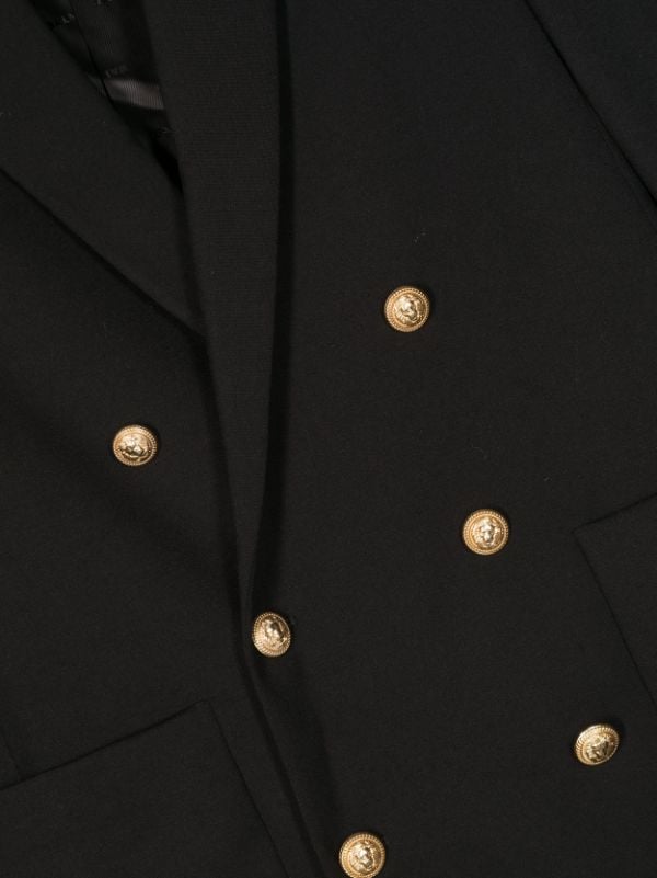 Balmain double-breasted logo-embossed Blazer - Farfetch