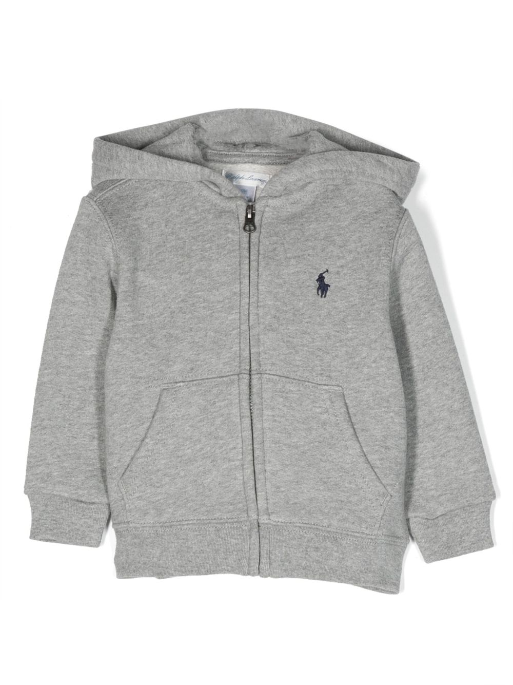 POLO RALPH LAUREN KIDS Polo Pony-embroidered zip-up hoodie - Grey