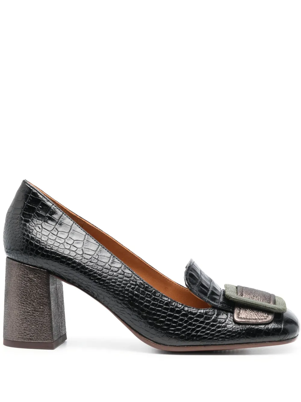 Chie Mihara Pema 75mm metallic-leather pumps – Black