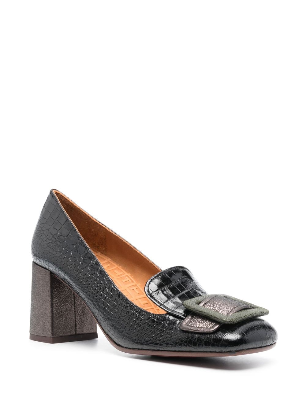 Chie Mihara Pema 75mm metallic-leather pumps - Zwart