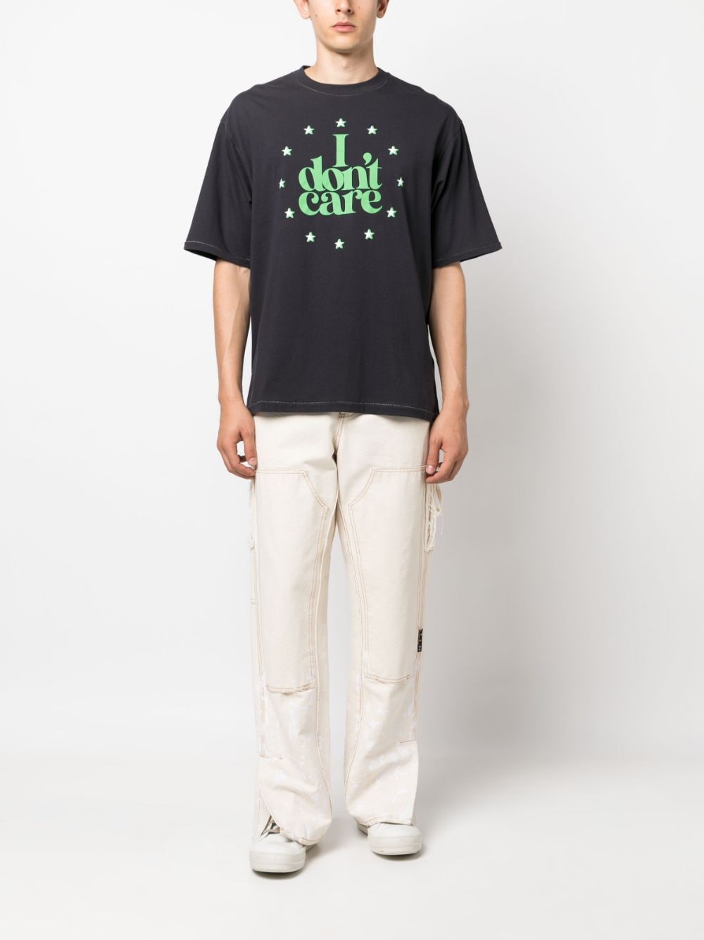 Shop Undercover Slogan-print Cotton T-shirt In Grey