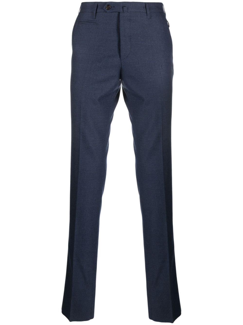 Corneliani Checked Straight-leg Trousers In Blue