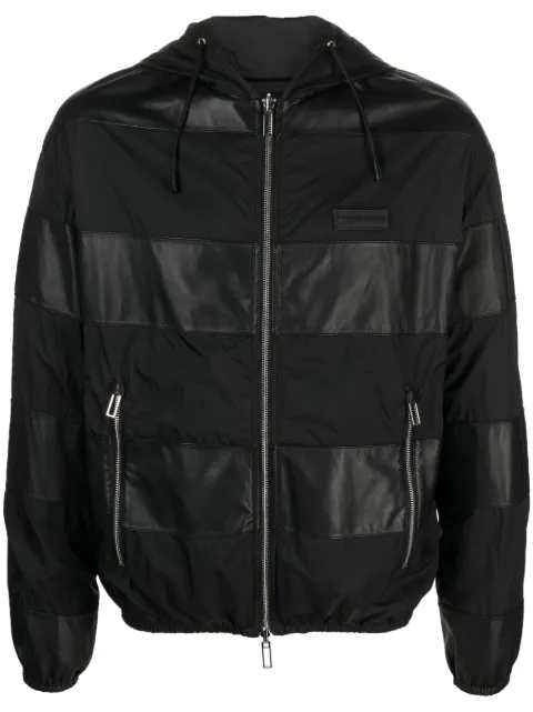 Emporio Armani reversible lambskin hooded jacket 