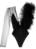 Alchemy ruffled single-sleeve bodysuit - Black
