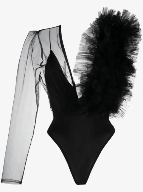 Alchemy ruffled single-sleeve bodysuit