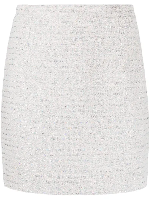 Minijupe en tweed à ornements de sequins - Alessandra Rich - Modalova