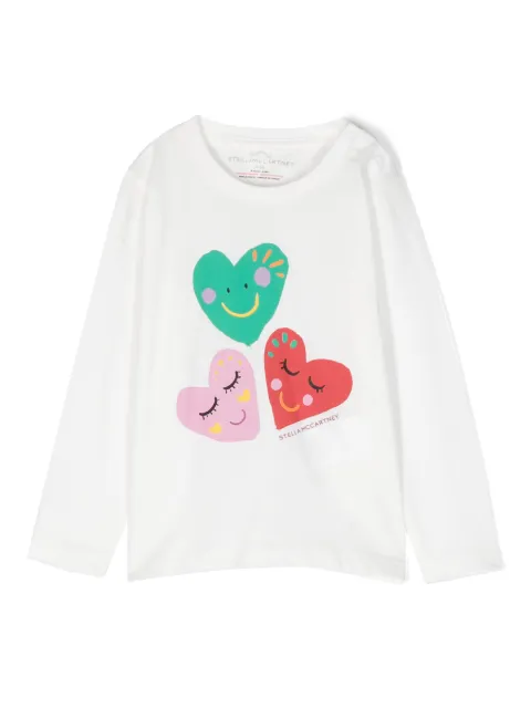 Stella McCartney Kids heart-print long-sleeve T-shirt
