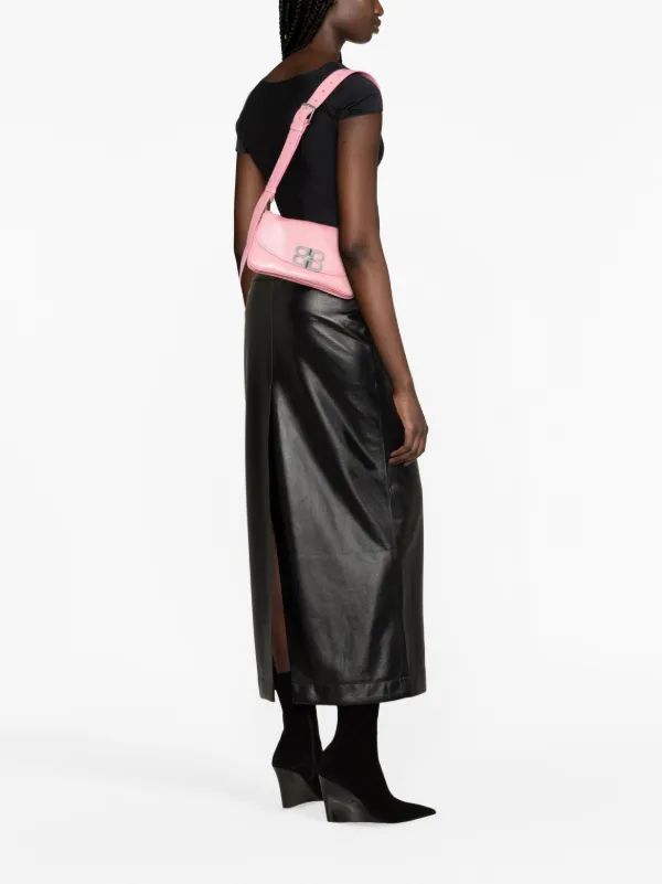 Balenciaga Small BB Soft Flap Leather Shoulder Bag | Pink