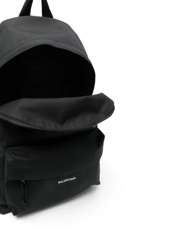 Balenciaga Logo Patch Backpack | Black | FARFETCH