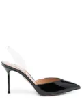Aquazzura V Plexi 90mm slingback pumps - Black