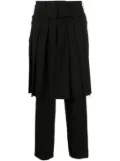 Undercover pleated-skirt tailored trousers - Black