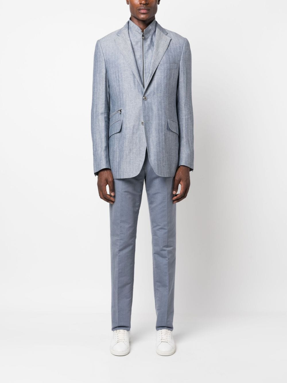 Corneliani Blazer met enkele rij knopen - Blauw