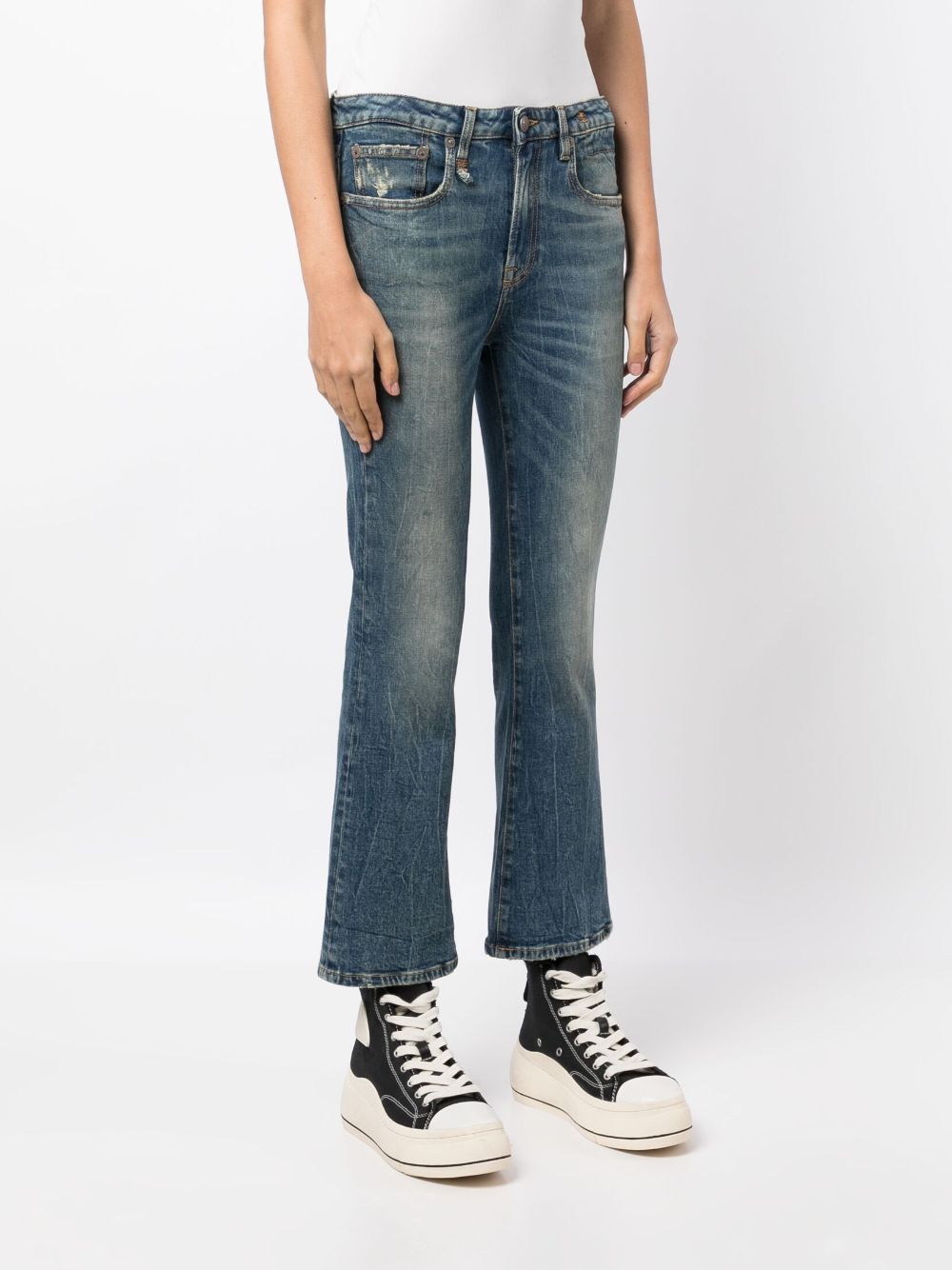 Shop R13 Low-rise Flared Jeans In Blue