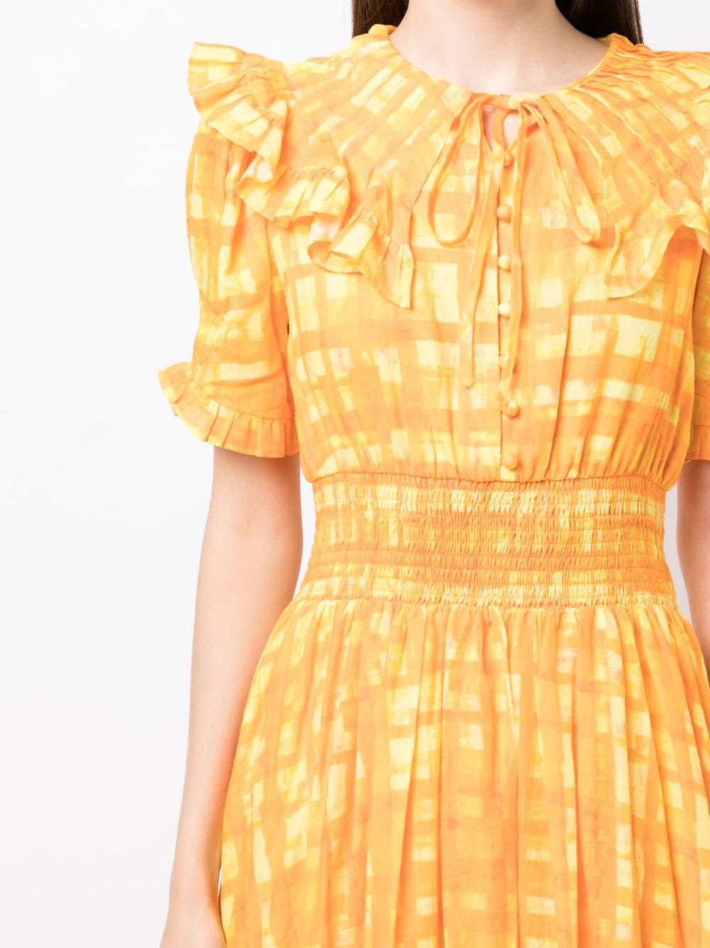 Shop We Are Kindred Chloe Ruffle-detail Midi Dress In Yellow