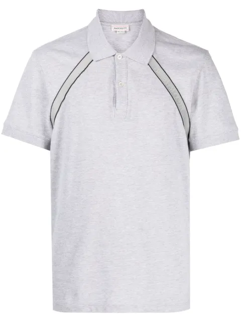 Alexander McQueen logo-tape cotton polo shirt 