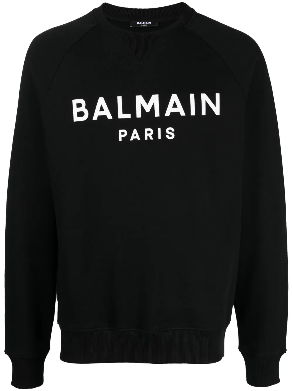 Balmain Black Organic Cotton Crewneck Sweatshirt