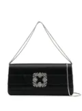 Manolo Blahnik Gothisi crystal-embellished clutch bag - Black